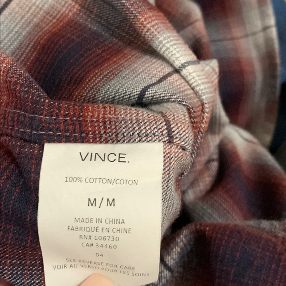 Mens Vince Button Down Flannel - image 4